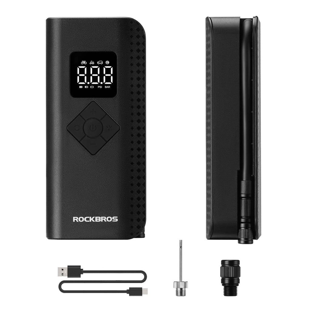 ROCKBROS Bomba de aire eléctrica mini para bicicleta 7-150PSI 2000mAh 5 Modos - ROCKBROS-EU