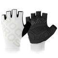 ROCKBROS fingerless cycling gloves with breathable design and padded palm#color_white