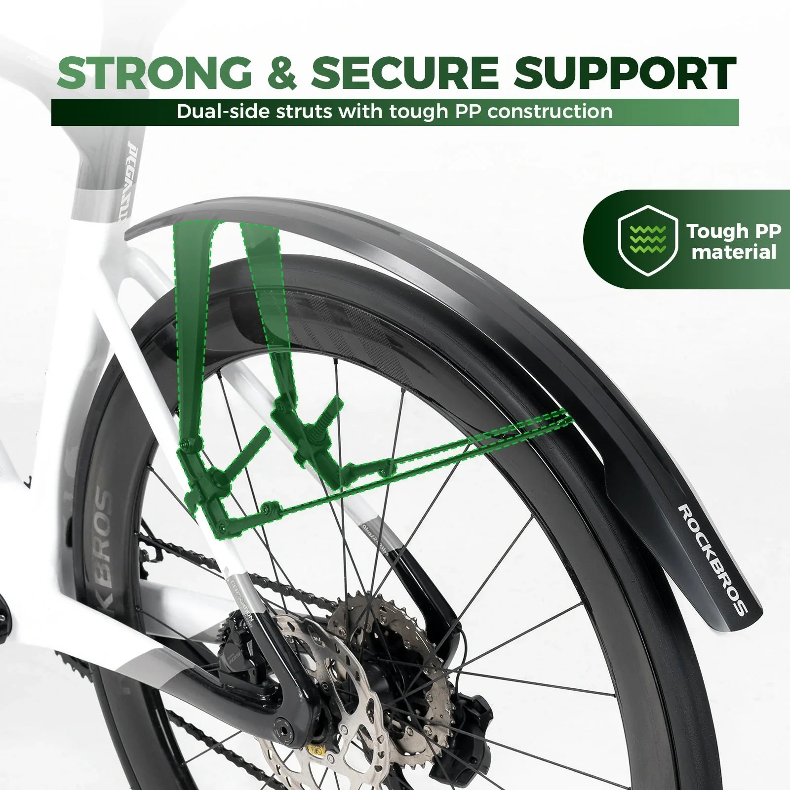 ROCKBROS front bike mudguard for road, gravel and MTB bikes