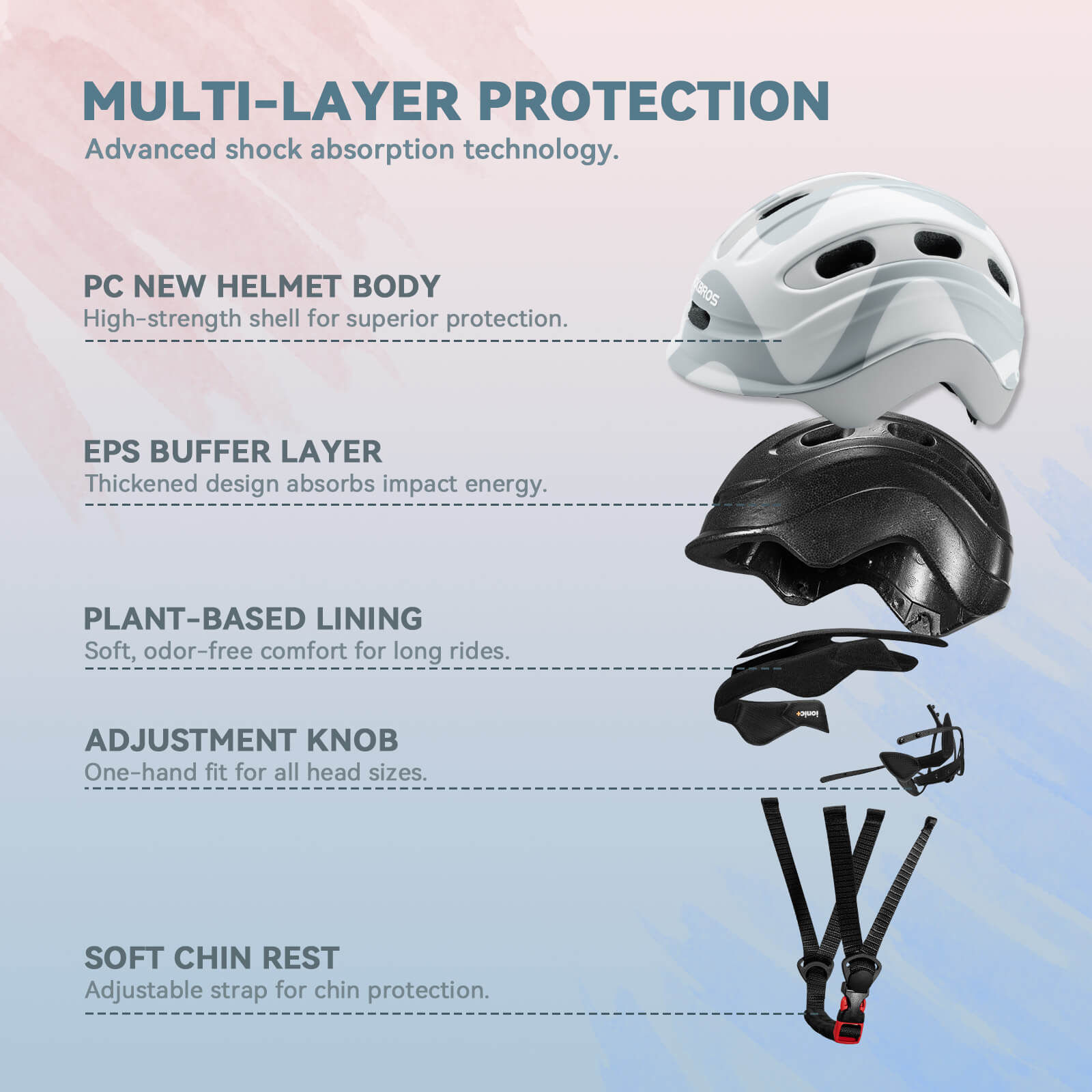 ROCKBROS colourful kids bike helmet with vibrant design, providing reliable protection, adjustable fit, and comfort for young riders. 