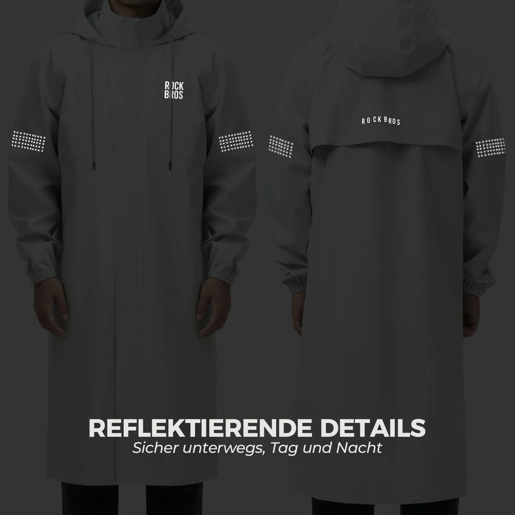 rockbros hooded long rain poncho