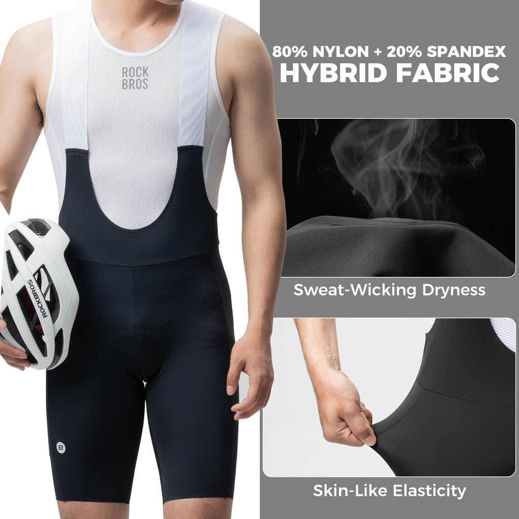 rockbros lightweight breathable summer men's cycling bib shorts for road and mtb