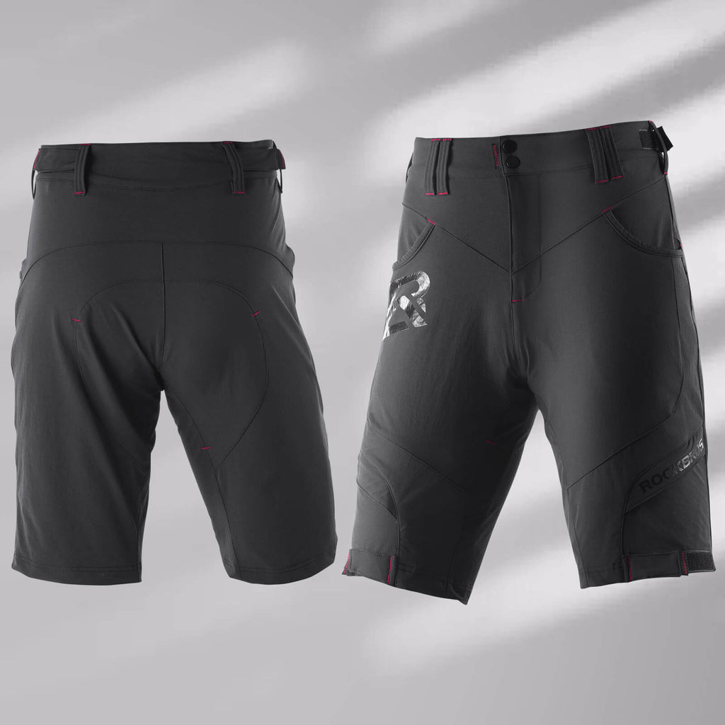 rockbros men's 4d padded cycling shorts with compression design for enhanced comfort #Color_Black