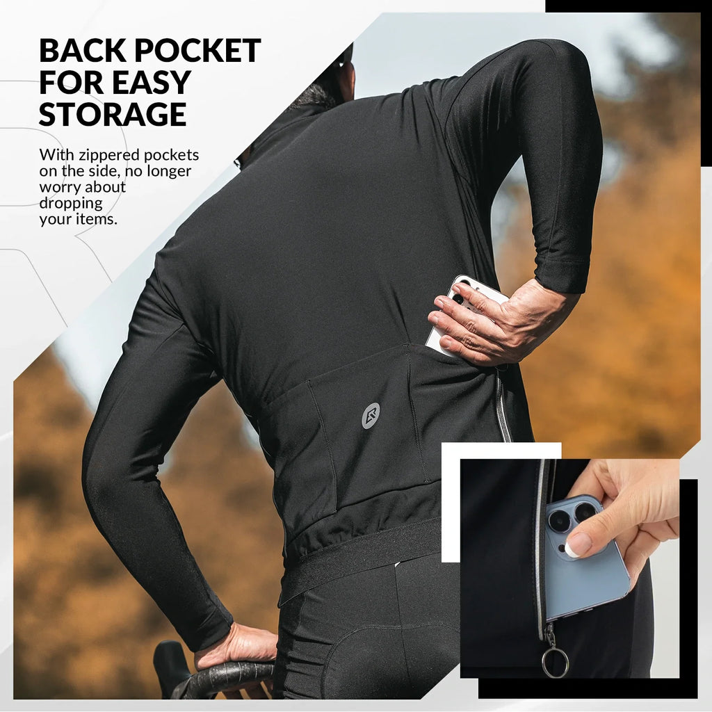 rockbros men’s long-sleeve winter cycling jersey