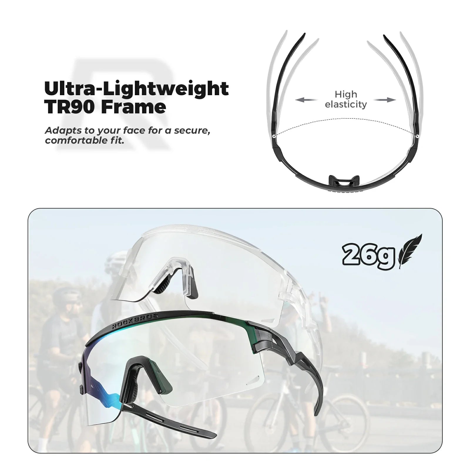 ROCKBROS Photochromic / Polarized Cycling Sunglasses