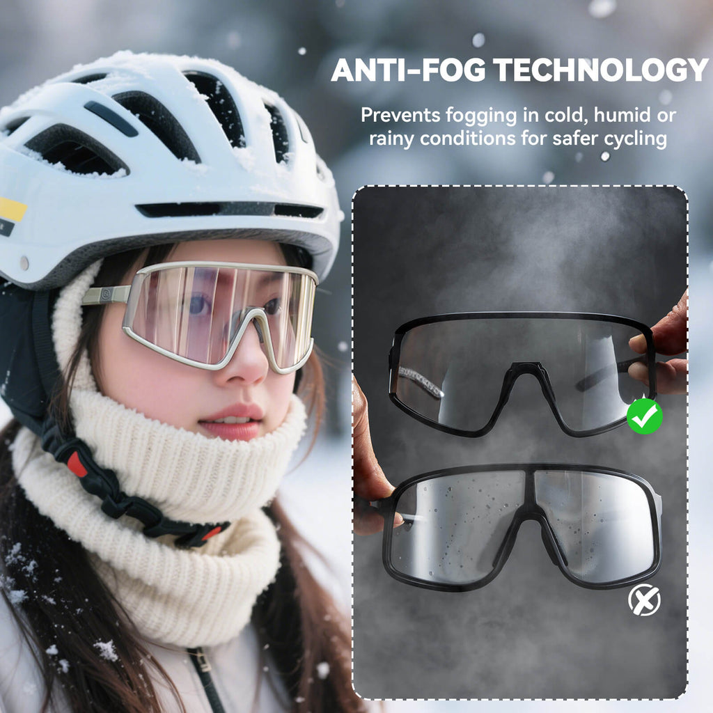 rockbros photochromic cycling sunglasses with antifog lenses and uv400 protection
