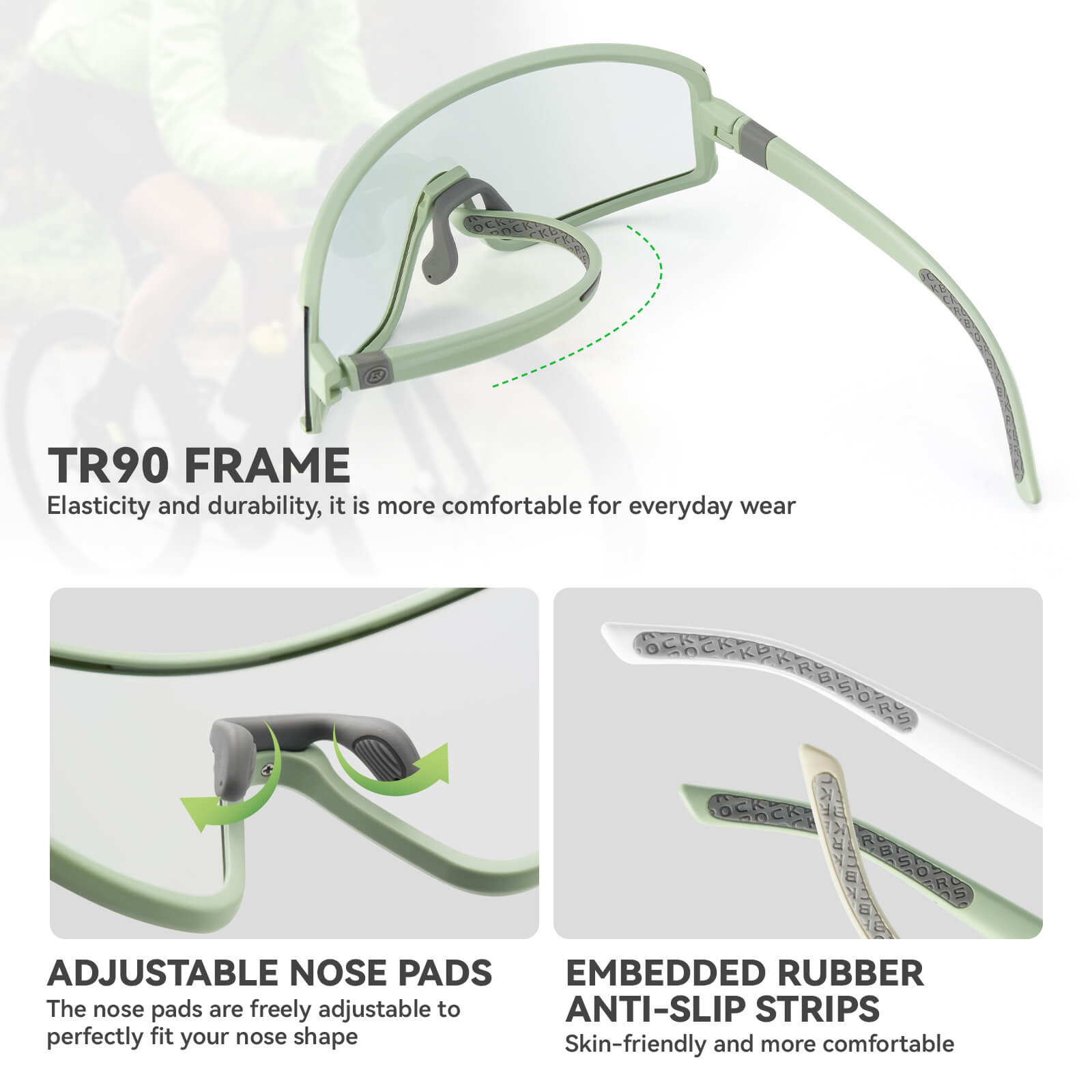 rockbros polarized cycling sunglasses with lenses and uv400 protection