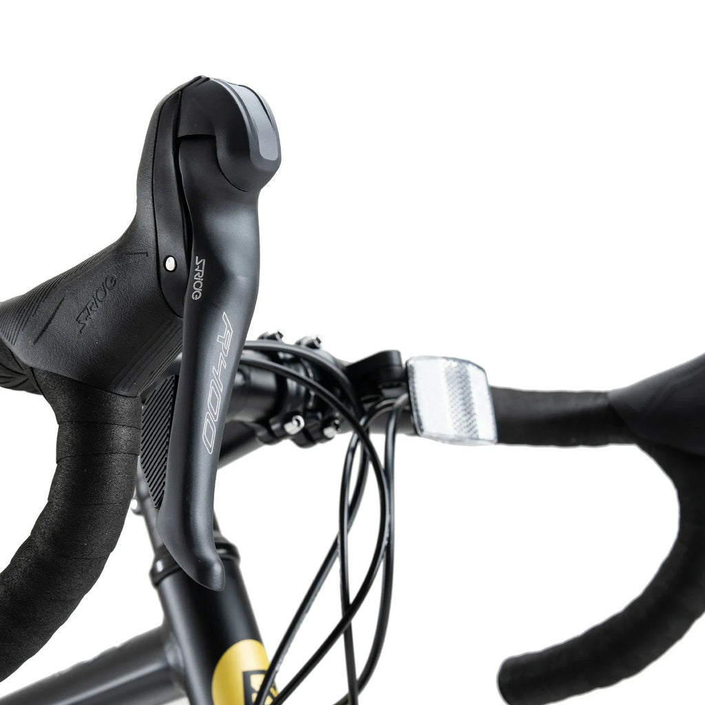 Rockbros 700C drop bar road bike in black with 2x8 speed drivetrain#color_black