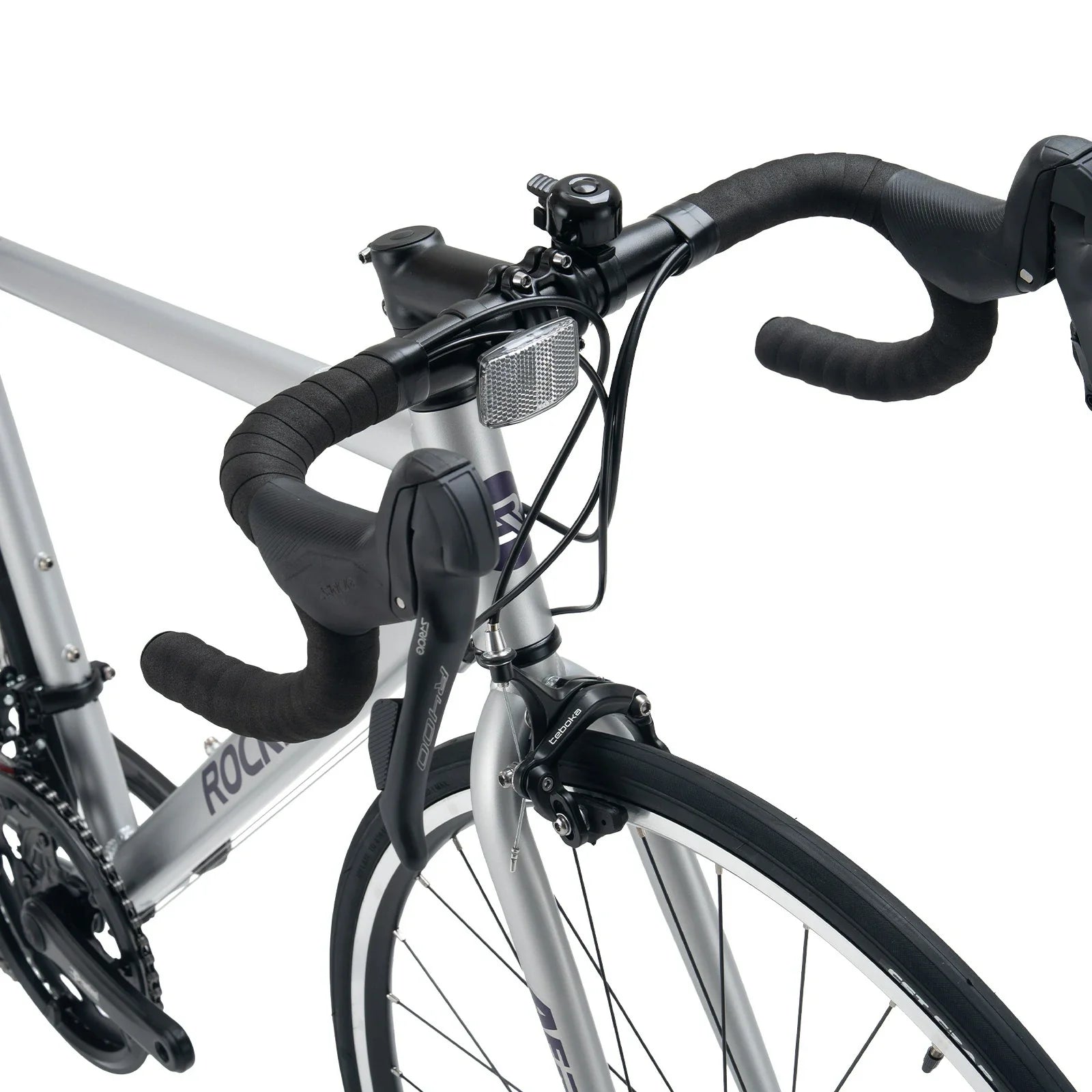 Rockbros 700C drop bar road bike in black with 2x8 speed drivetrain#color_silver