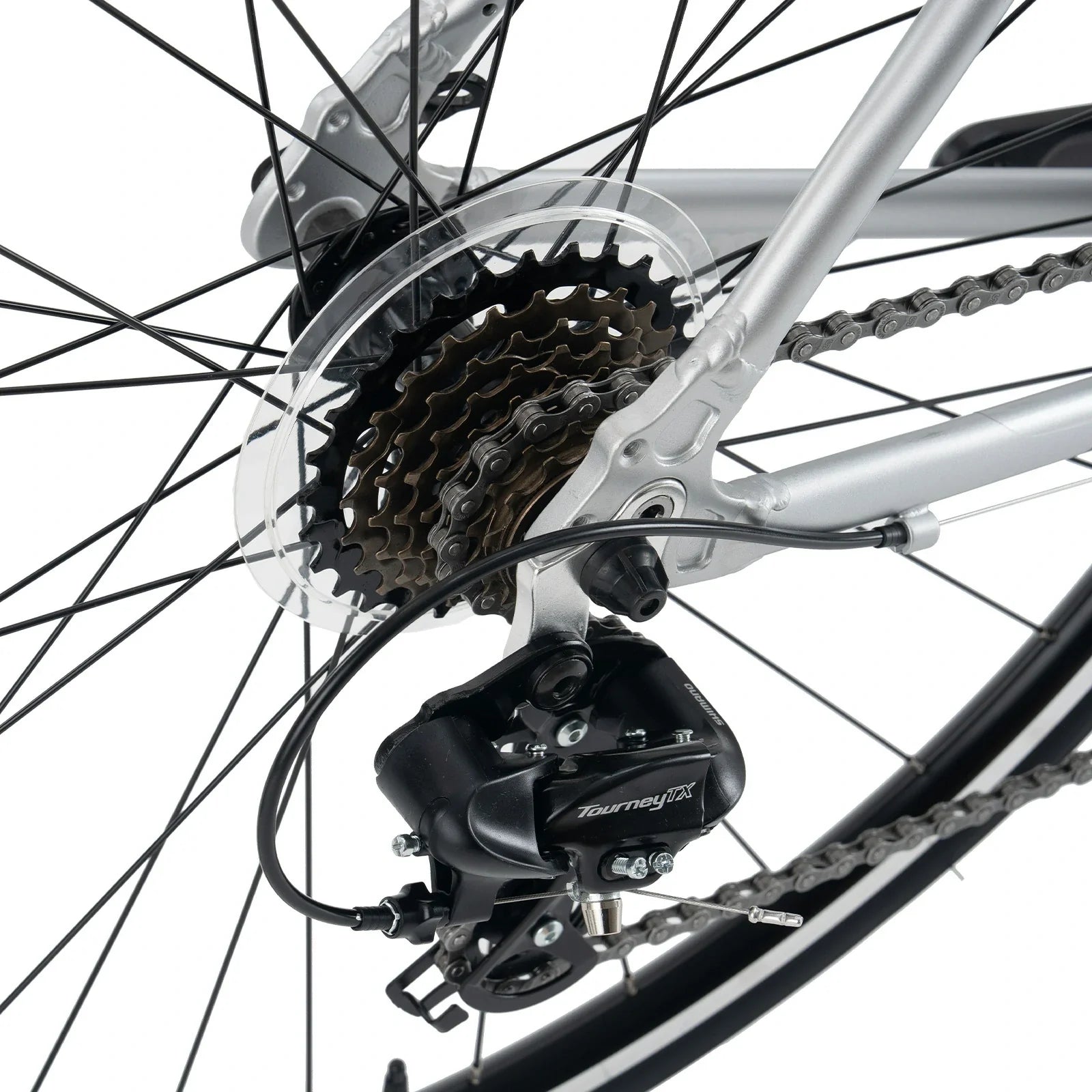 Rockbros 700C drop bar road bike in black with 2x8 speed drivetrain#color_silver