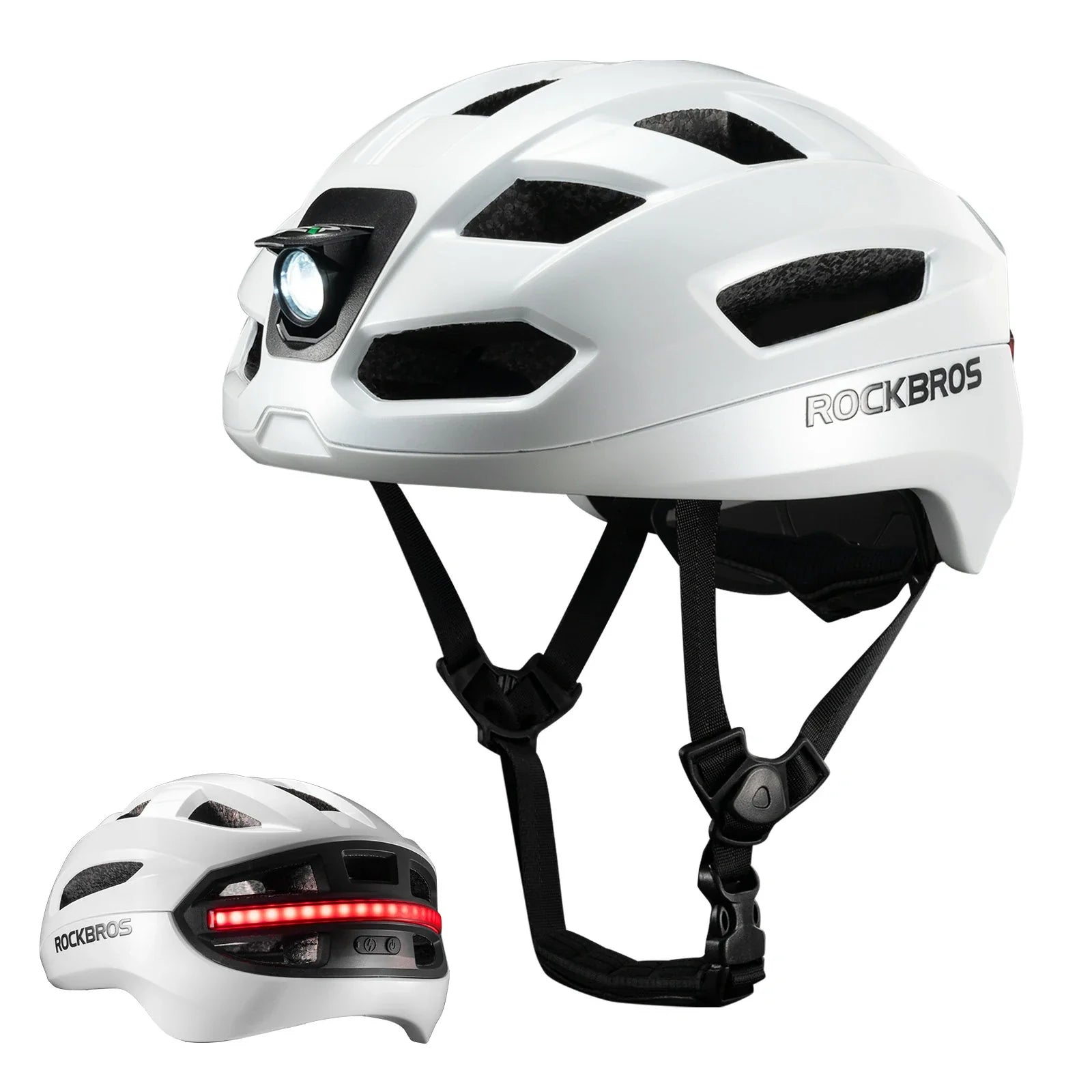 rockbros smart bike helmet in white #Color_White