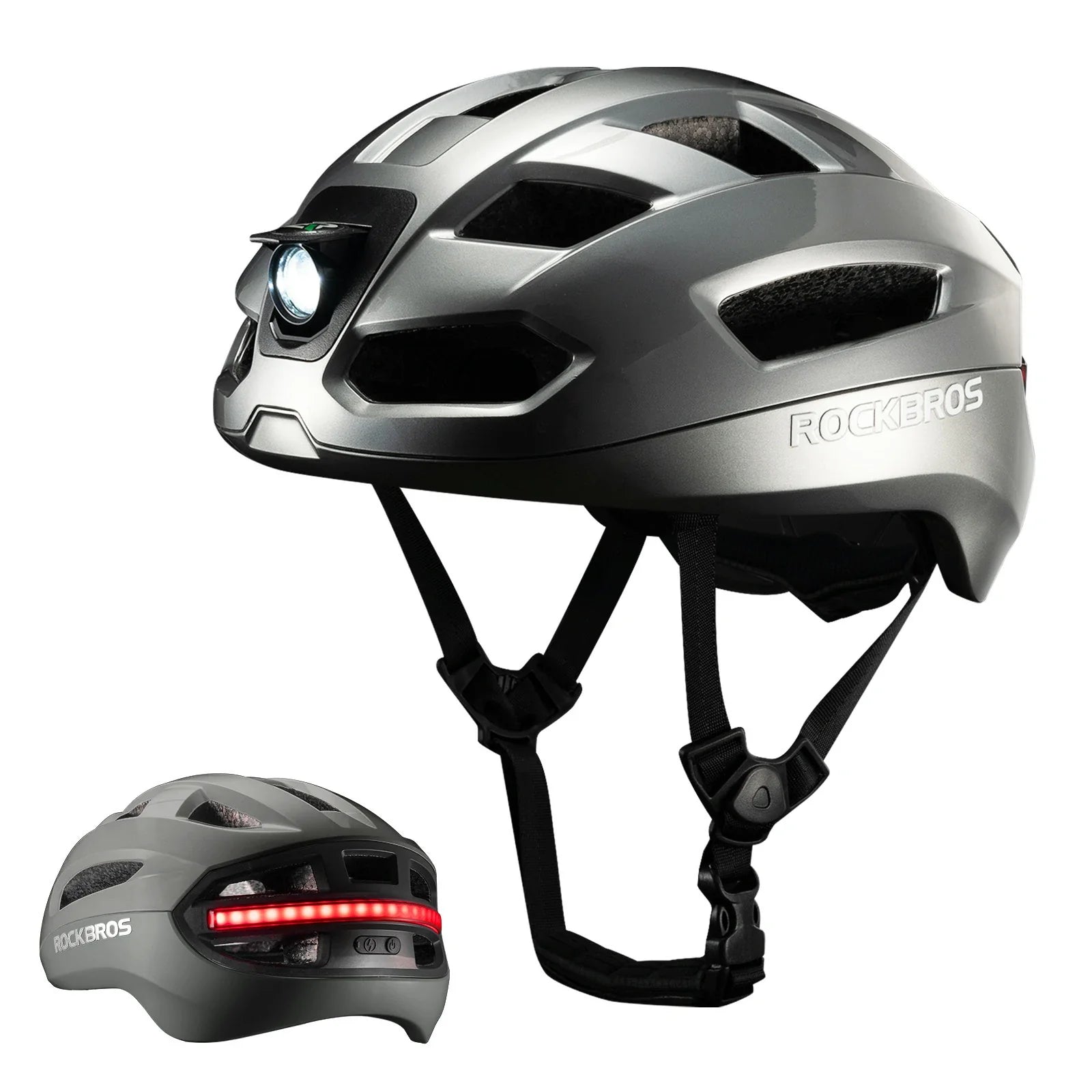 rockbros smart bike helmet in titanium #Color_Titanium
