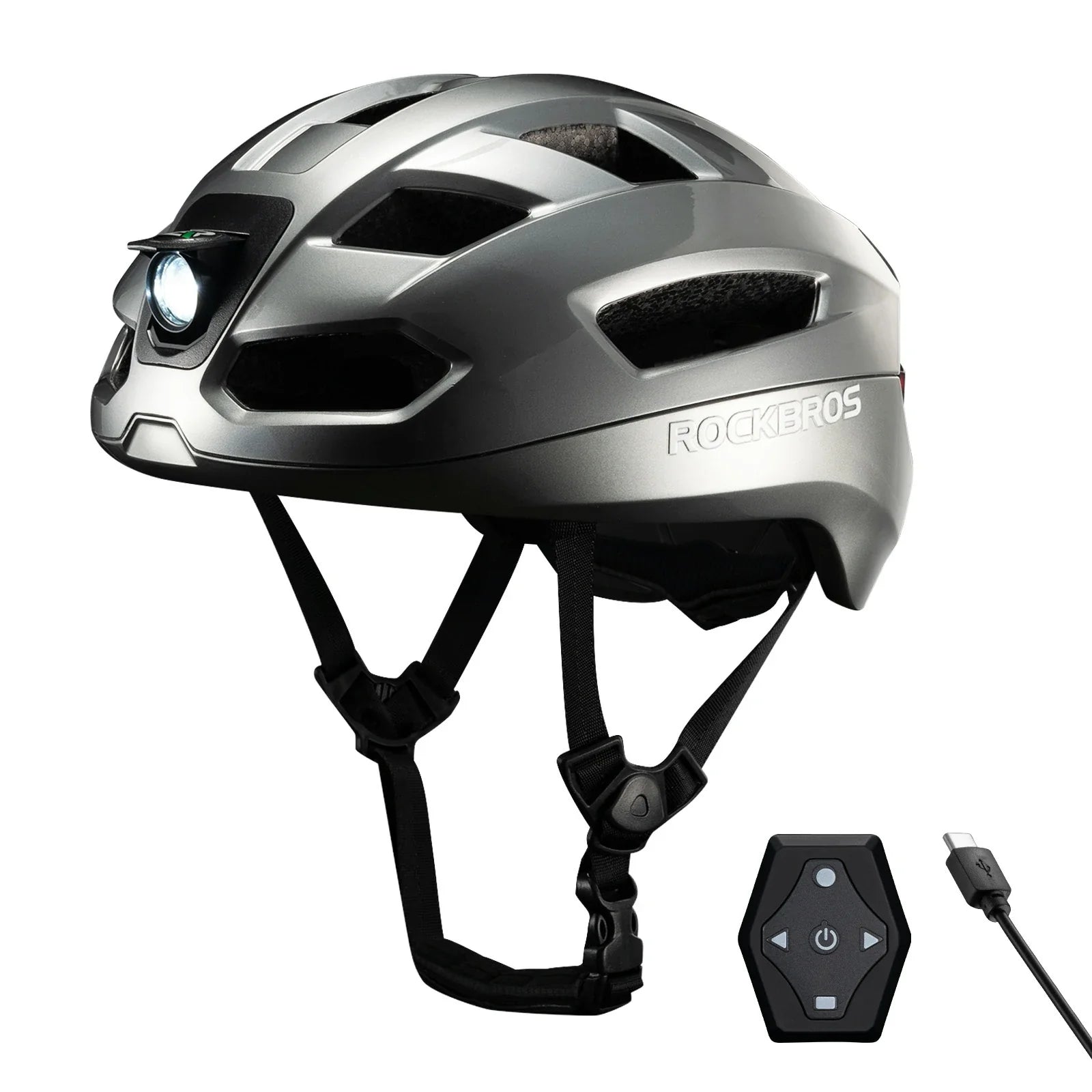 rockbros smart bike helmet in titanium #Color_Titanium