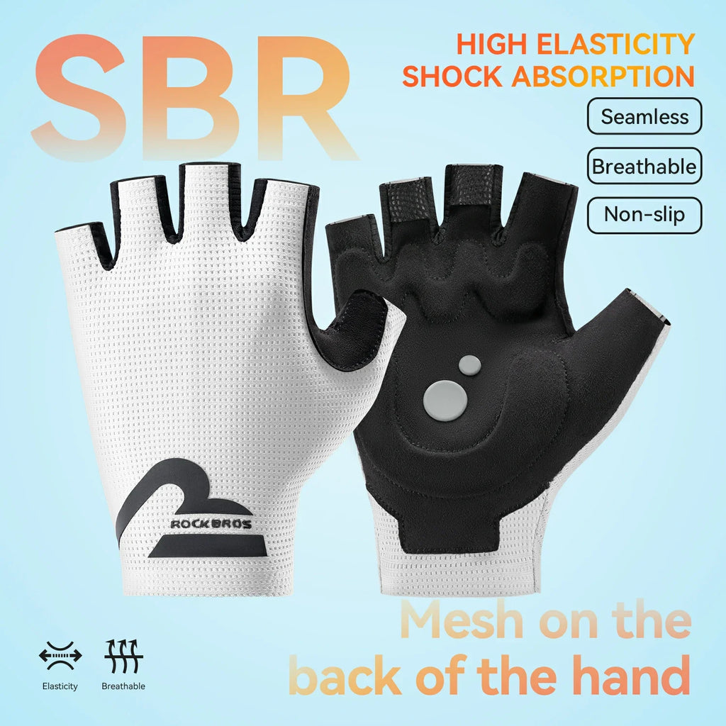 S407 Guantes de Ciclismo de Medio Dedo con Palma SBR, Malla Transpirable
