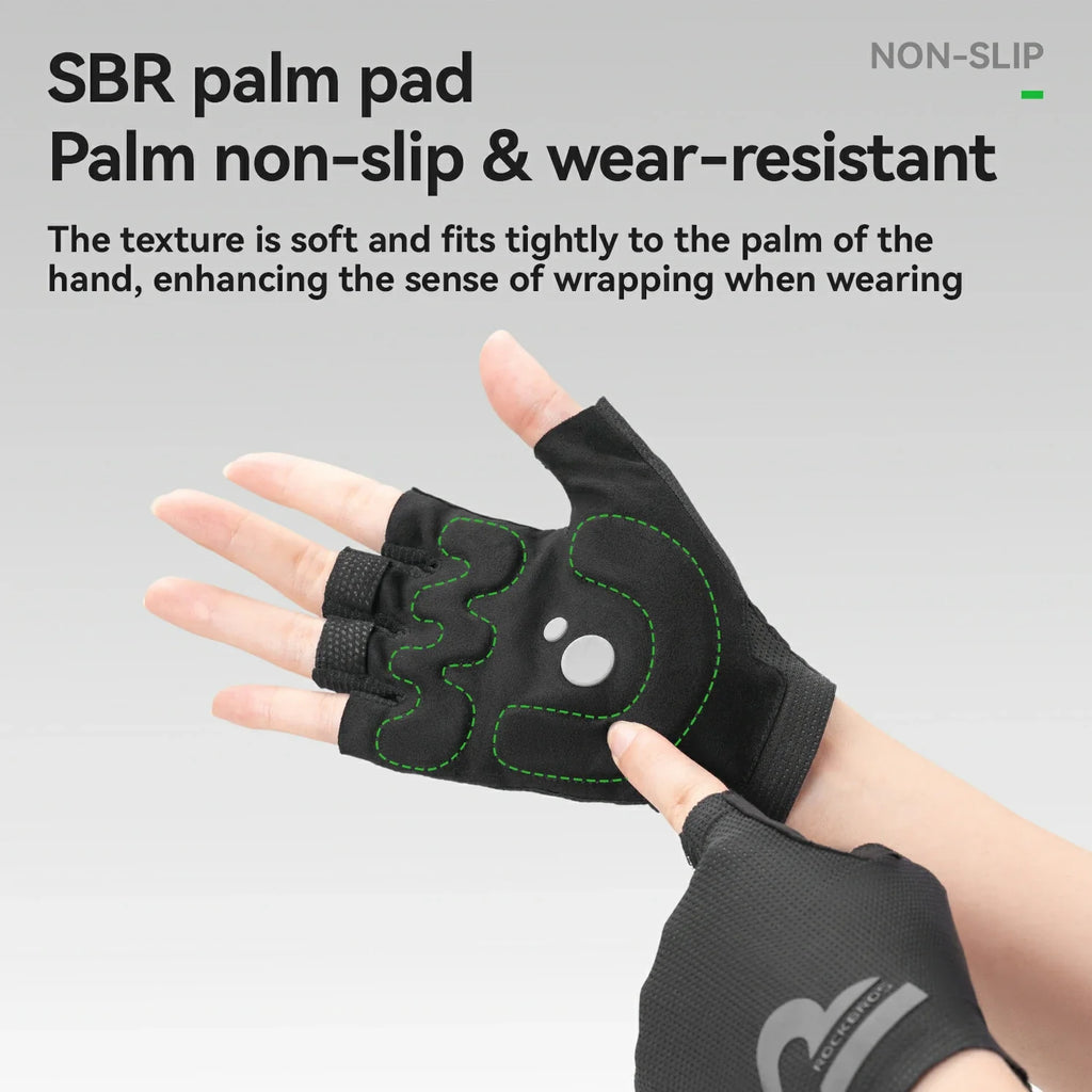S407 Guantes de Ciclismo de Medio Dedo con Palma SBR, Malla Transpirable