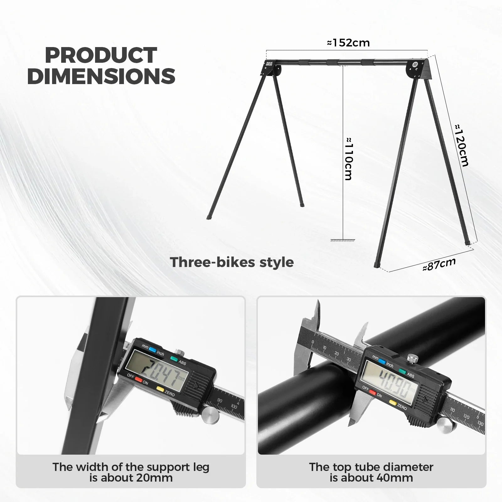 bicycle display stand for stable bike parking and storage at home or in the garage#Size_Three-bikes style