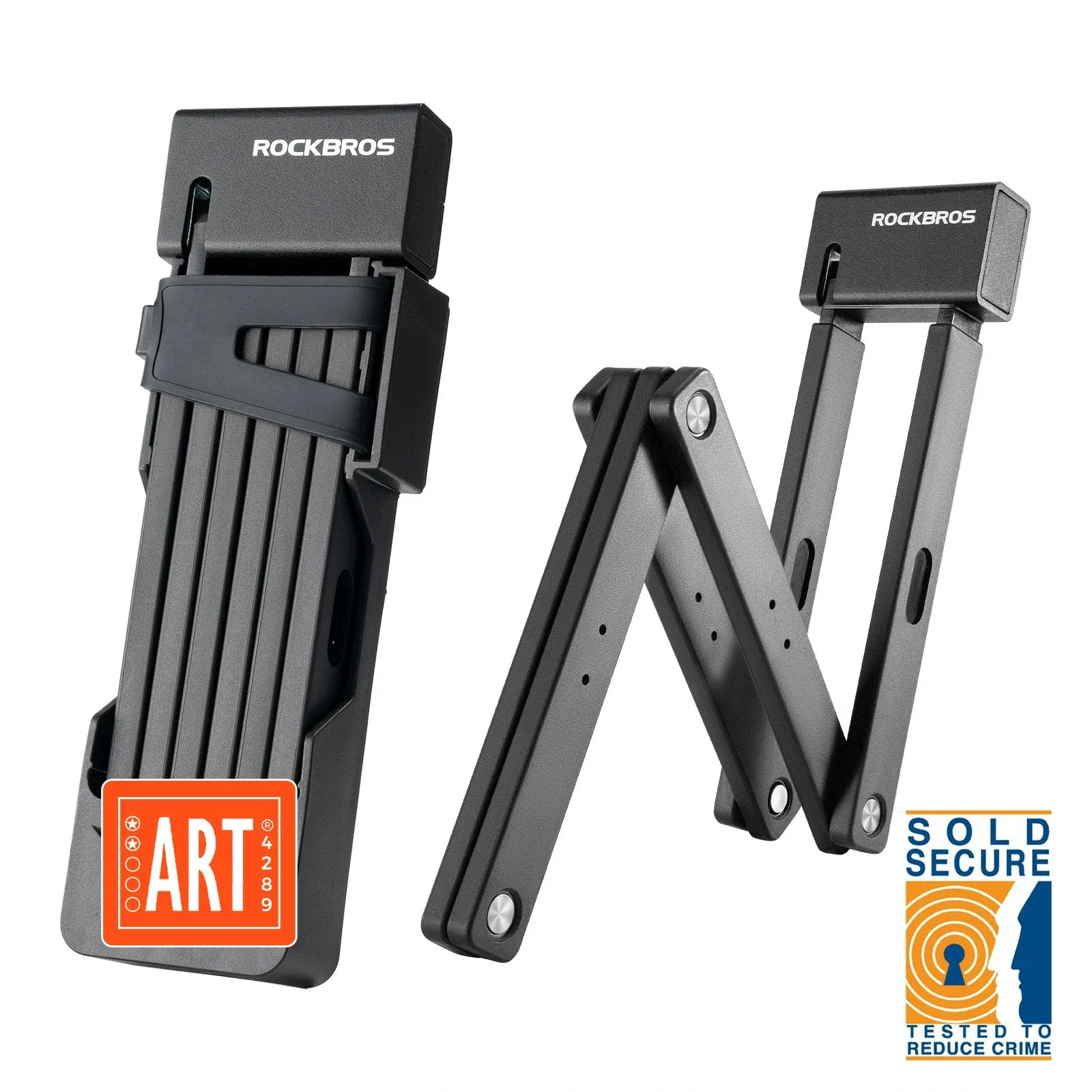 Sold Secure Gold Folding Bike Lock High-Security 360° Design