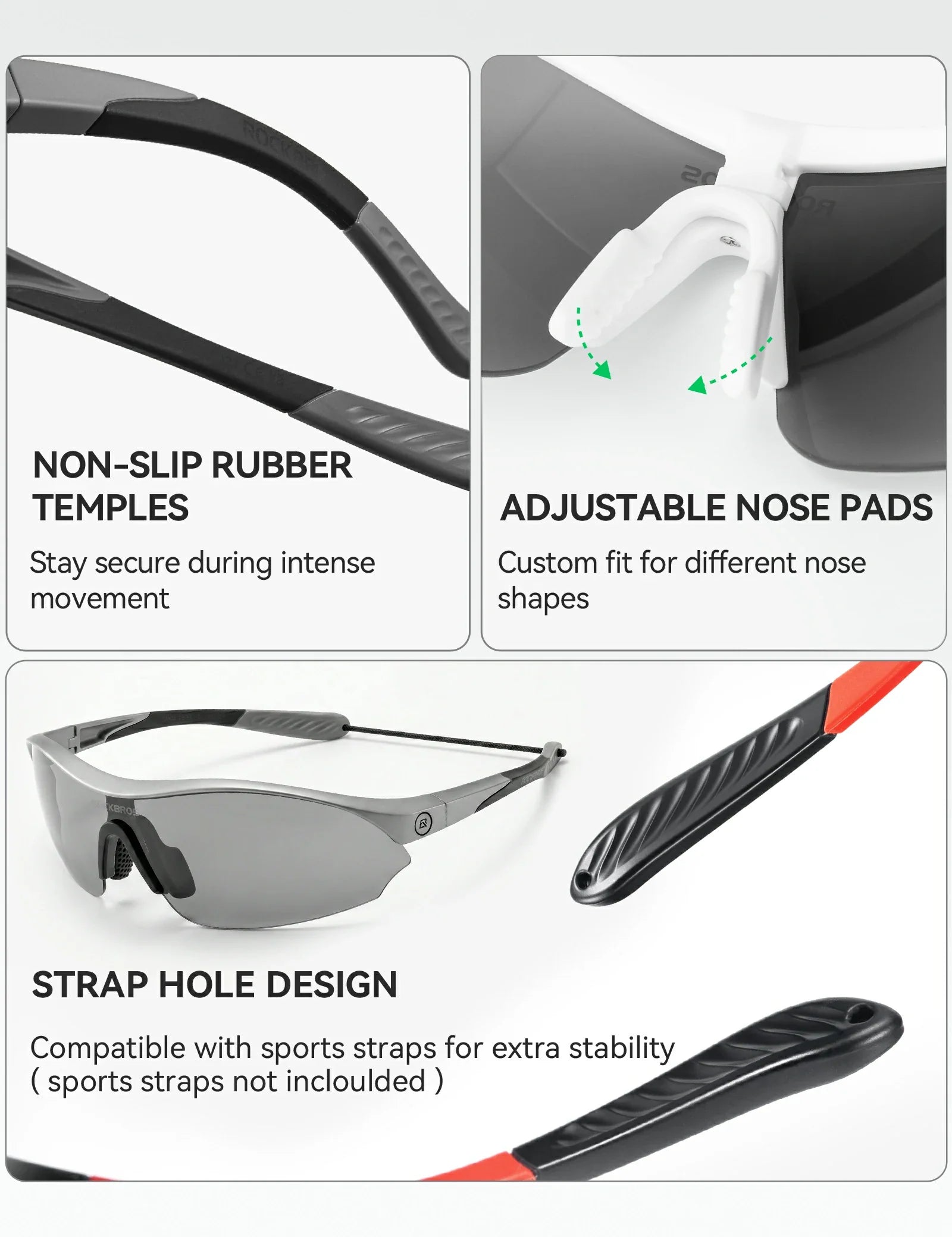 Sports Cycling Sunglasses with 3 Interchangeable