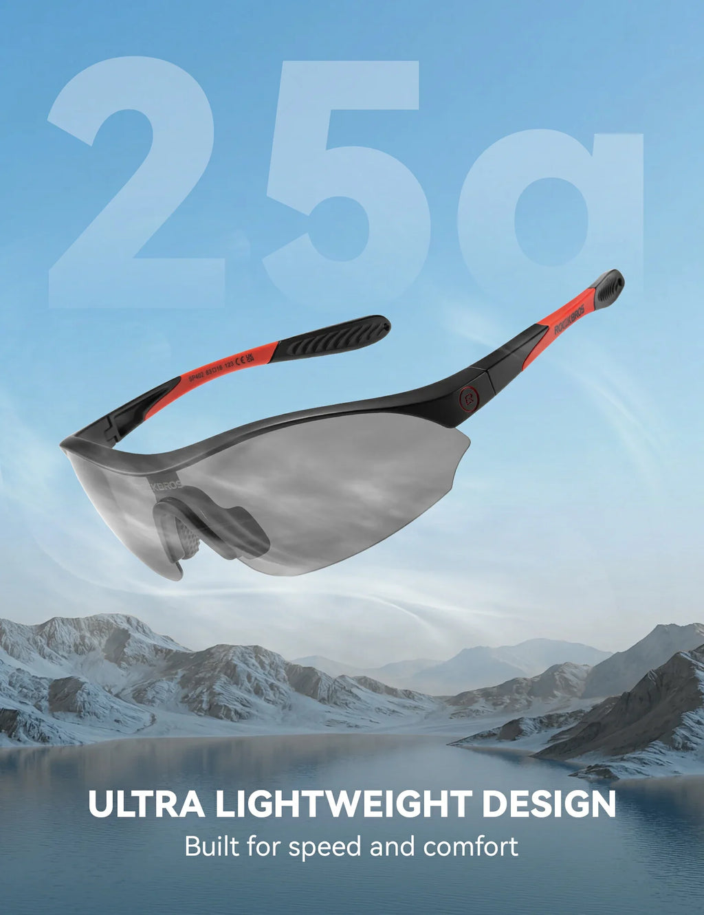 Sports Cycling Sunglasses with 3 Interchangeable#Color_Black