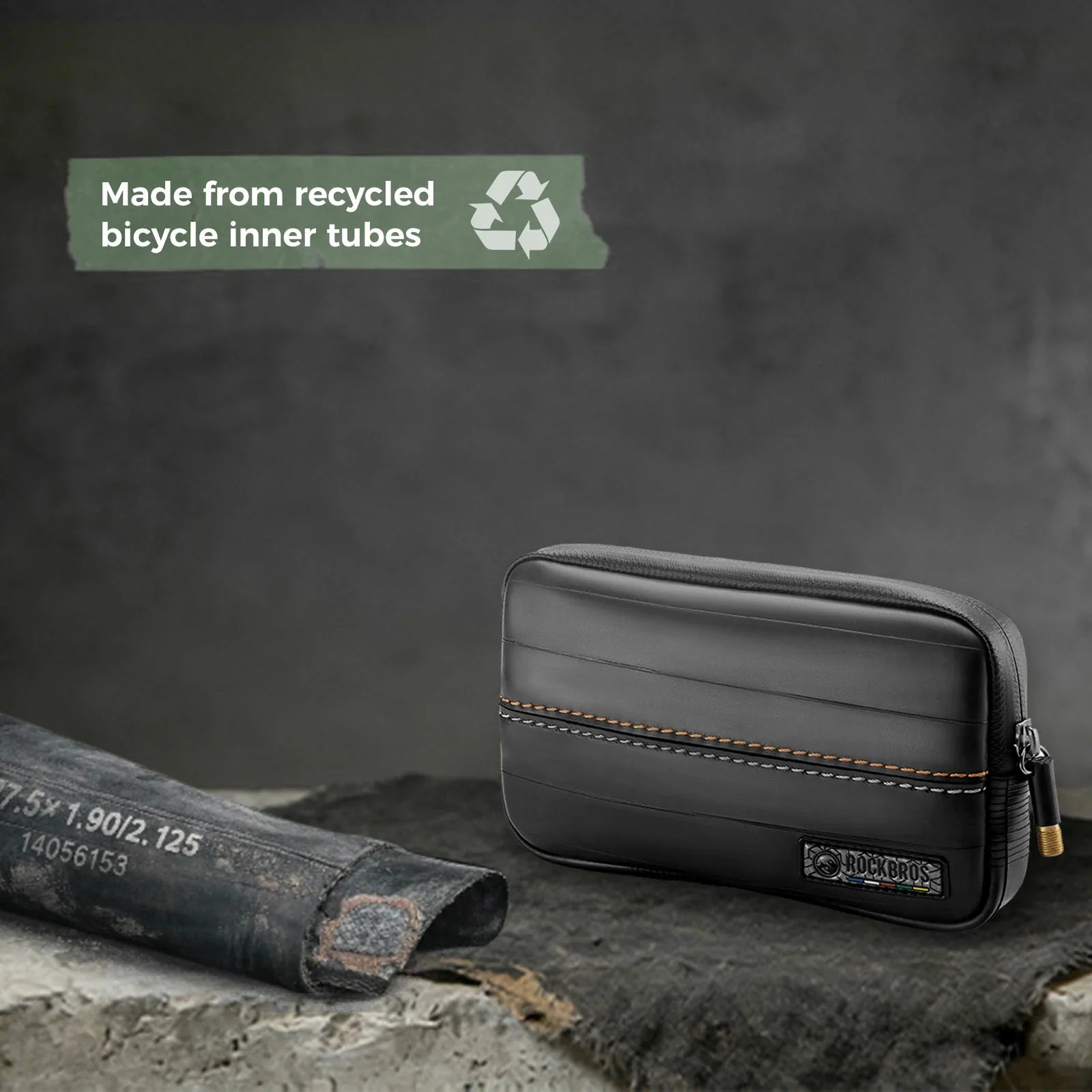 Road-to-Sky Sustainable Eco-Friendly Recycled Tire Bike Wallet 0.4L