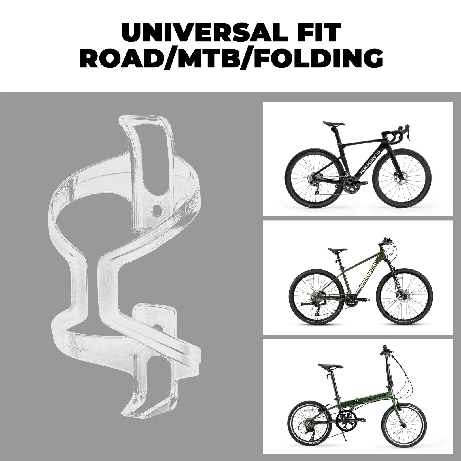 Transparent PC lightweight bike bottle cage 2 pack wide opening design#color_Transparent