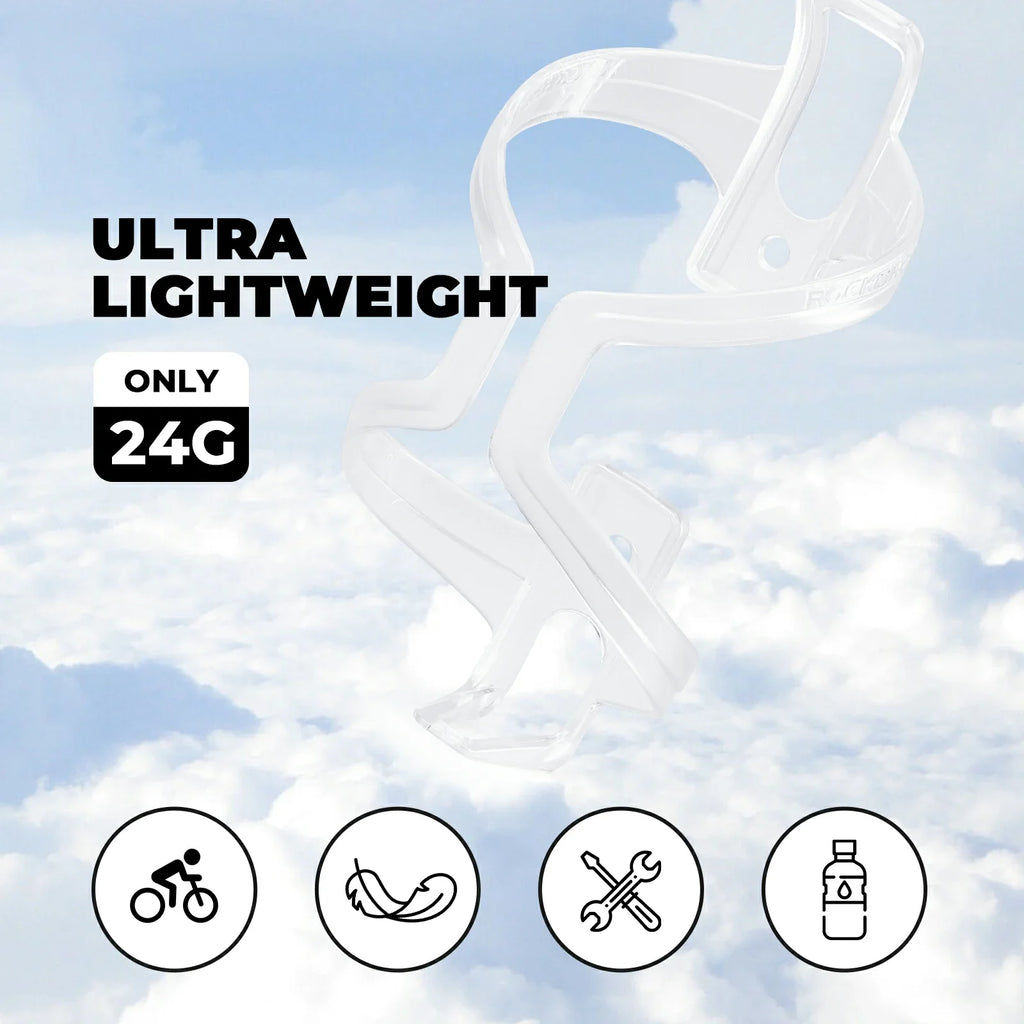 Transparent PC lightweight bike bottle cage 2 pack wide opening design#color_Transparent 