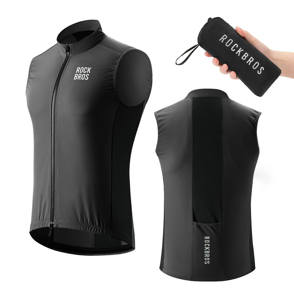 Lightweight and breathable black cycling vest for men and women#Color_Black