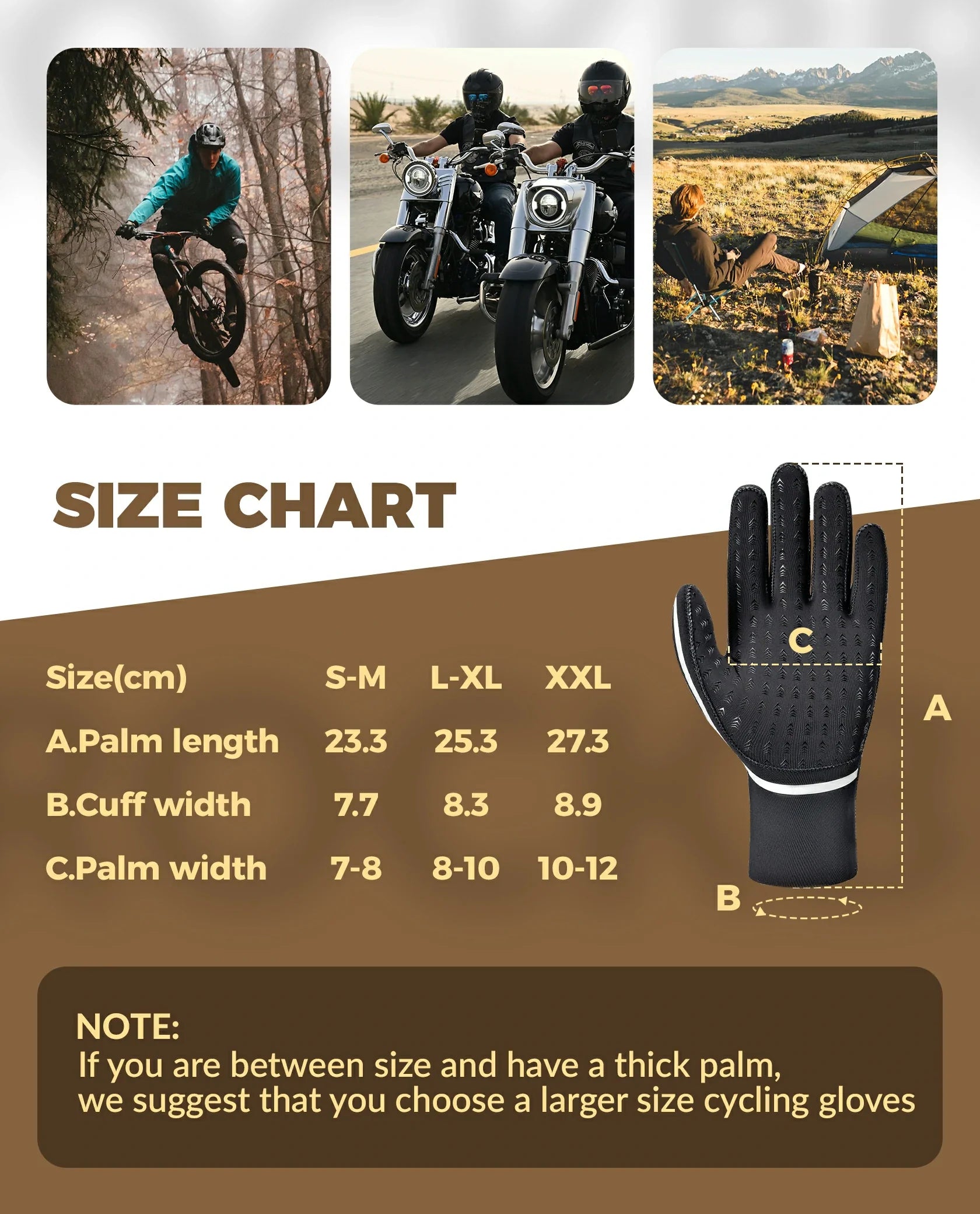 Outdoor sports gloves for cycling driving and running in winter