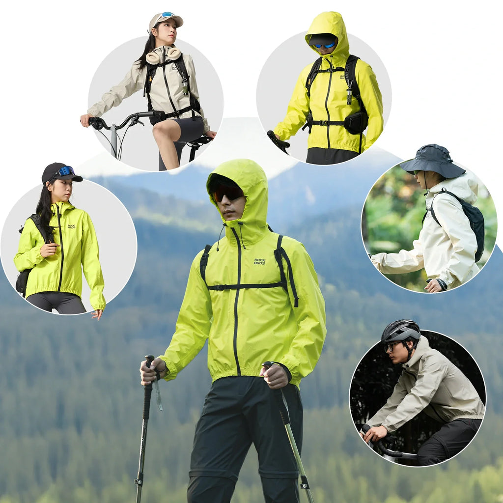 waterproof cycling rain jacket lightweight breathable raincoat for men and women