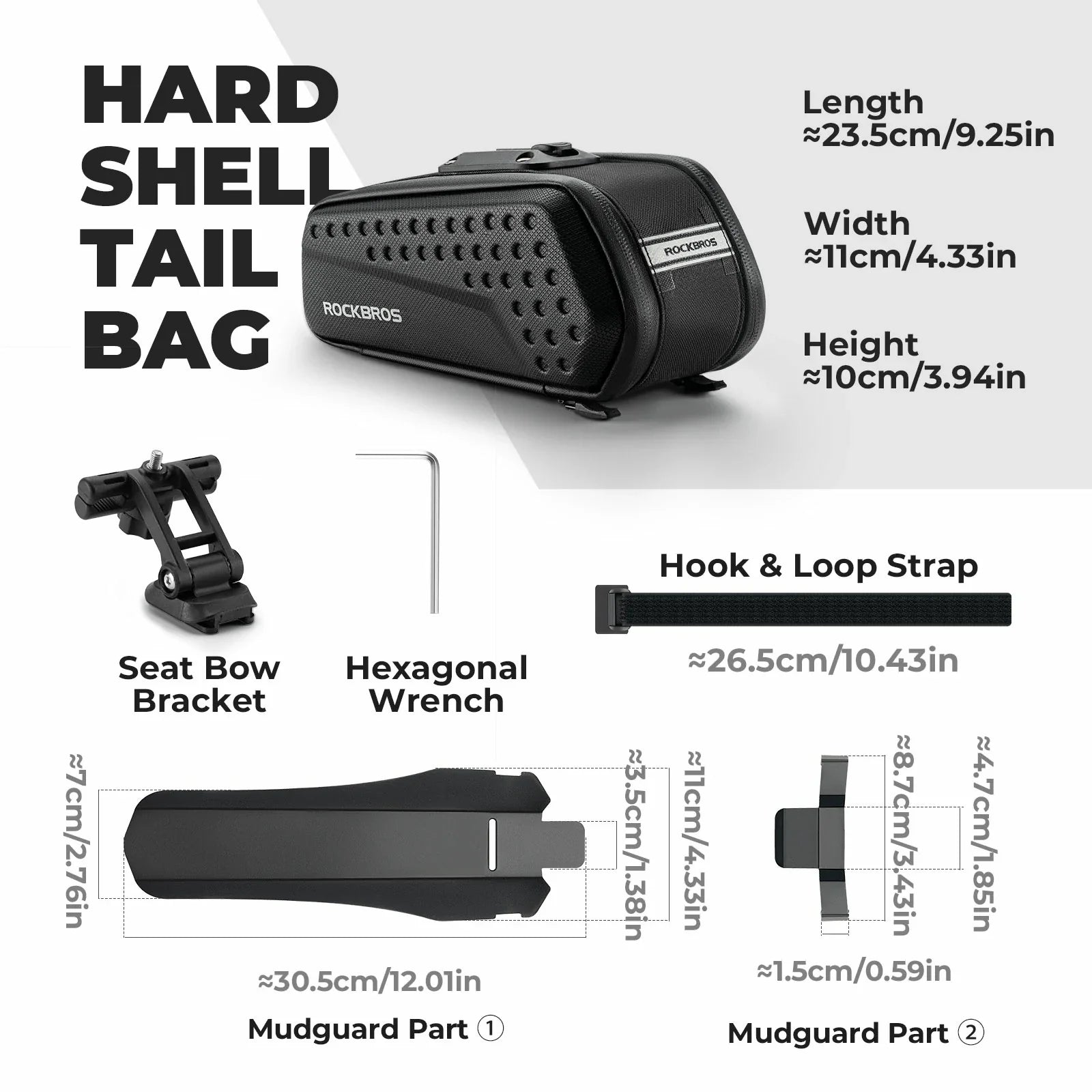 Waterproof 1.3L saddle bag with mudguard for MTB and road cycling#Capacity_1.3L