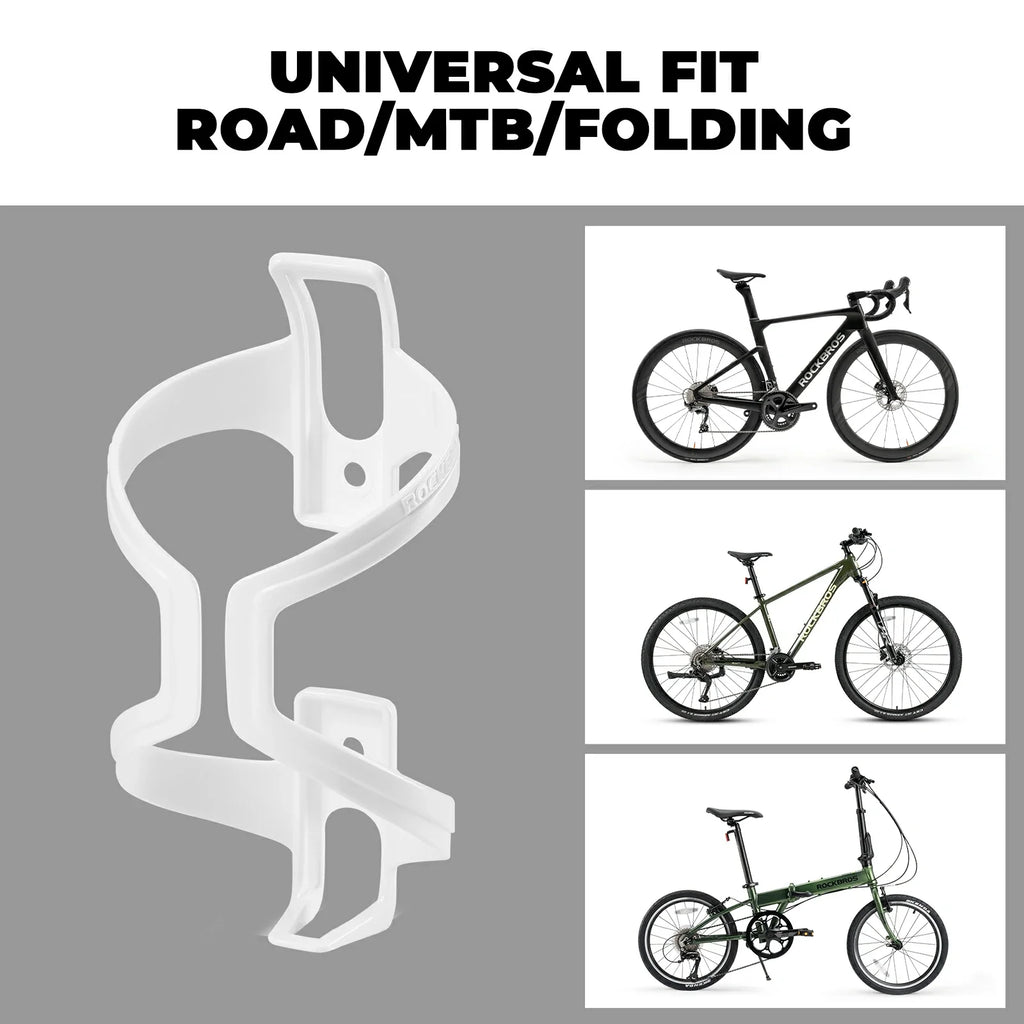 White PC lightweight bike bottle cage 2 pack wide opening design#color_white