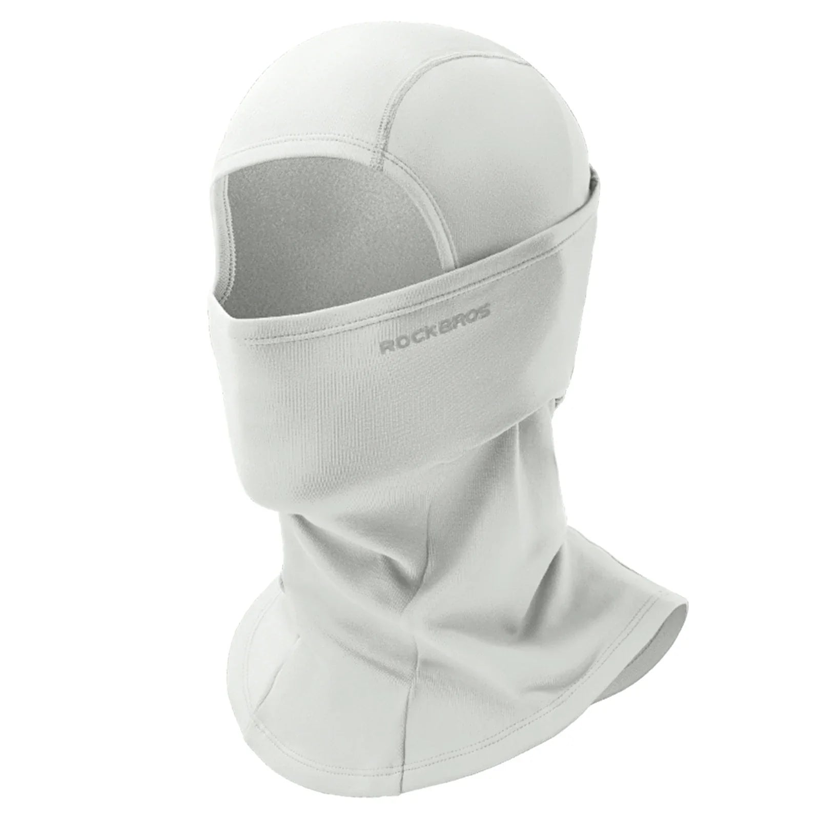 rockbros black windproof thermal balaclava in polar flee#Color_White