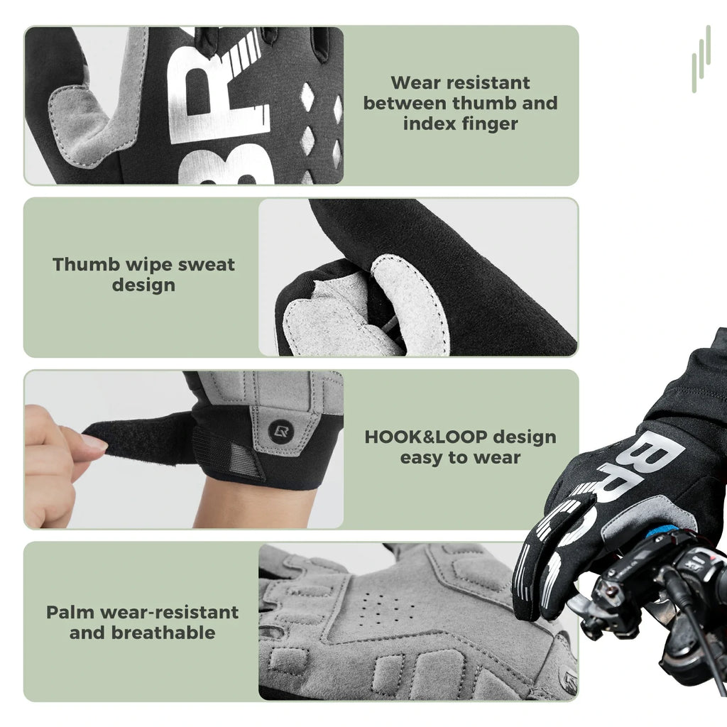 Winter cycling gloves for men and women – touchscreen, reflective, windproof, and thermal for outdoor sports detail

