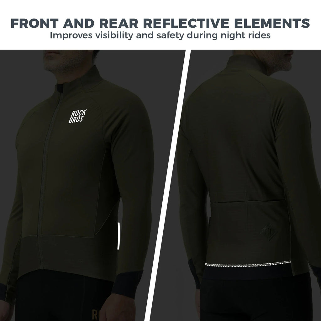 winter thermal cycling jacket with double layer fleece windproof and breathable