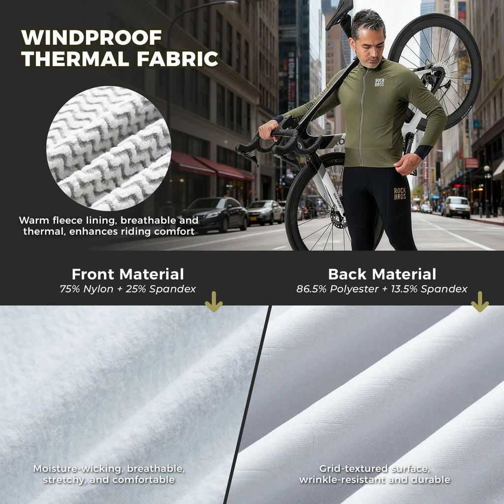winter thermal cycling jacket with double layer fleece windproof and breathable