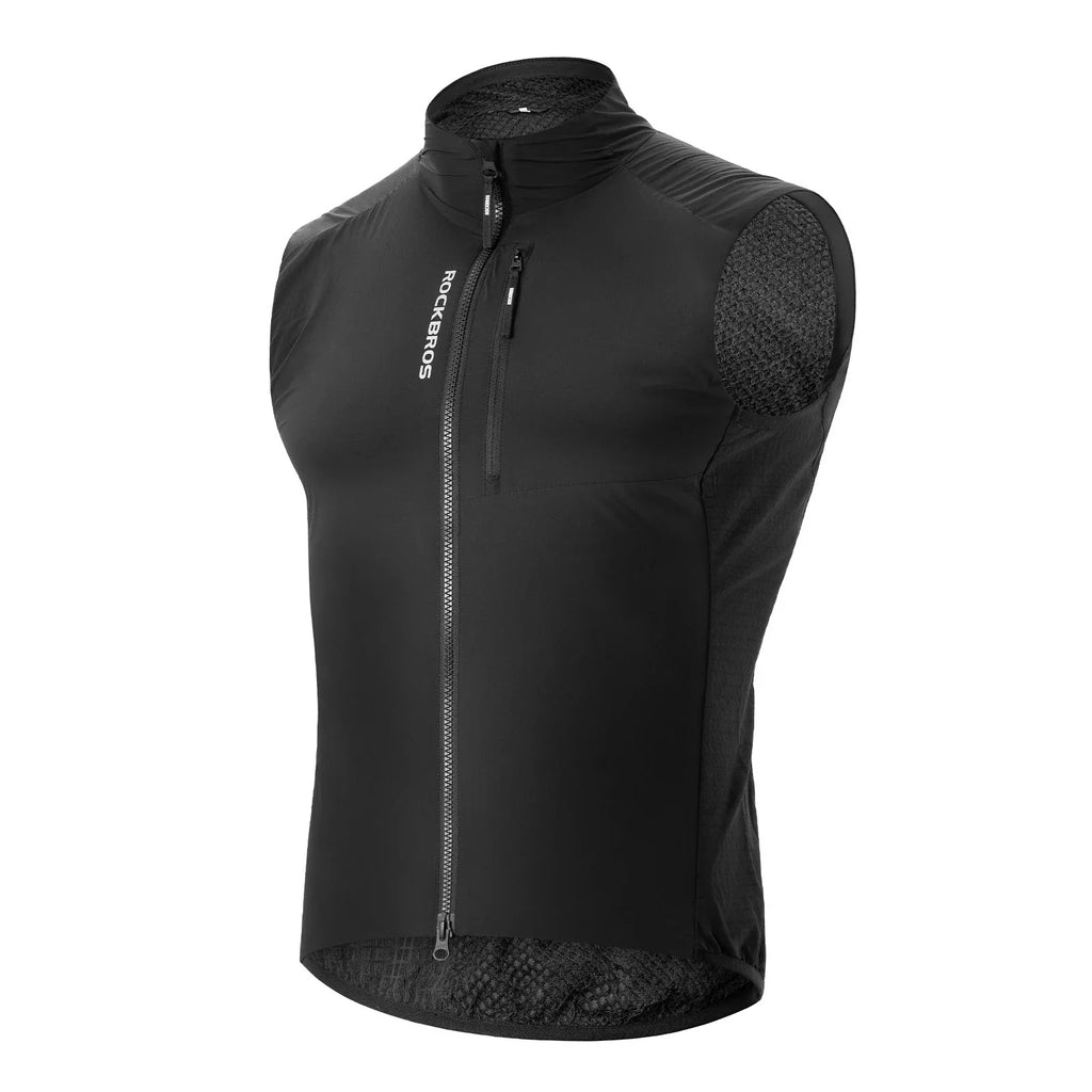 rockbros winter thermal cycling vest fleece lined windproof breathable bike gilet