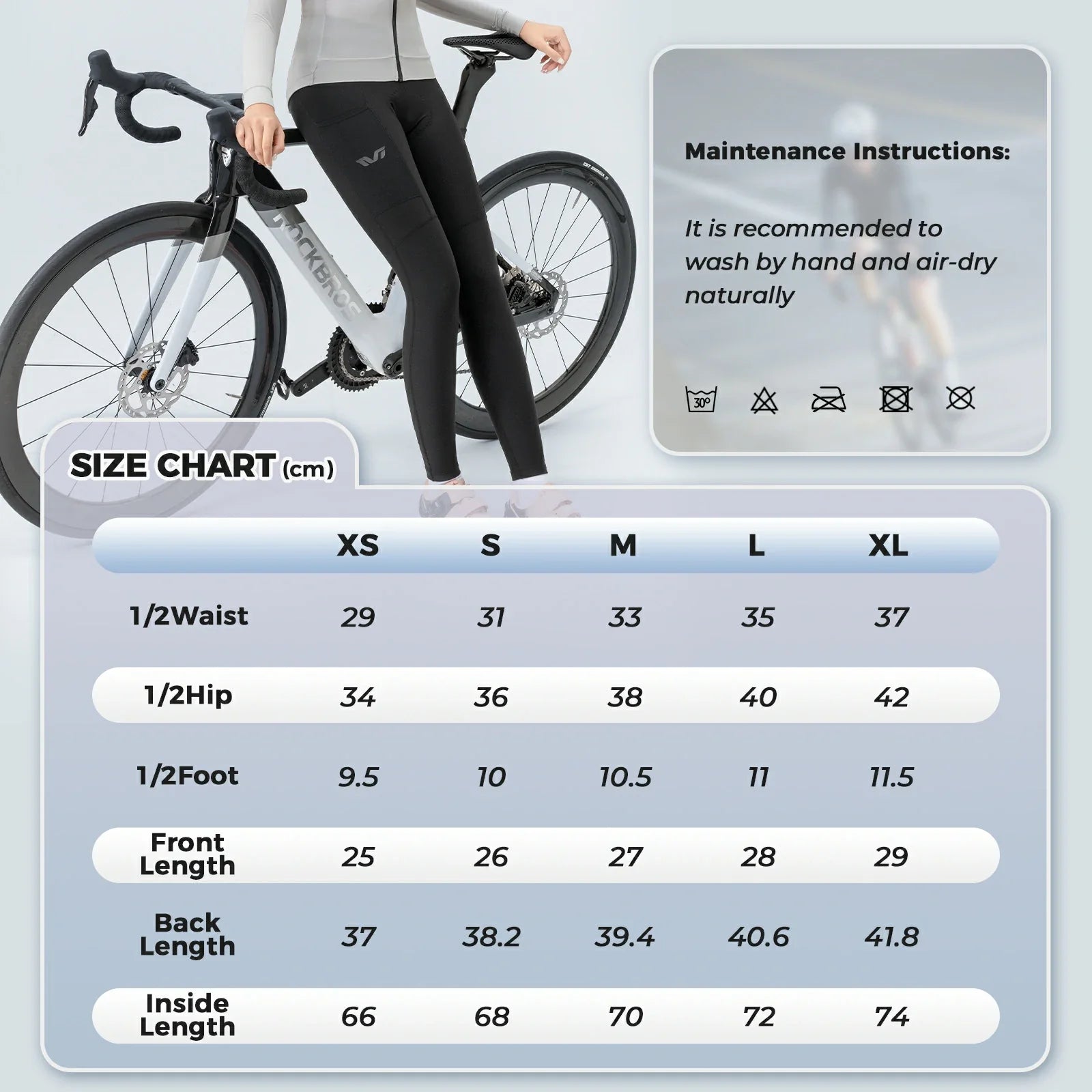 ROCKBROS Women's Winter Cycling Trousers 3D Padded Windproof Quick-Dry