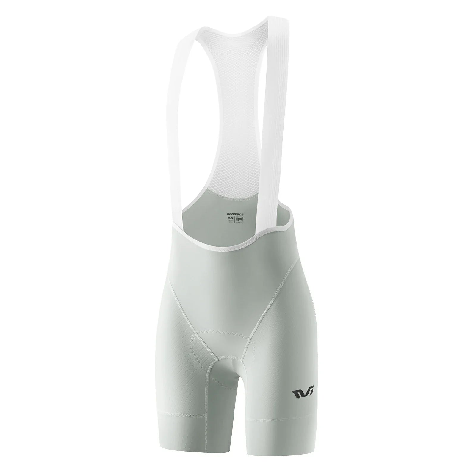 ROCKBROS women’s cycling bib shorts with padded gel chamois#color_soft gray white
