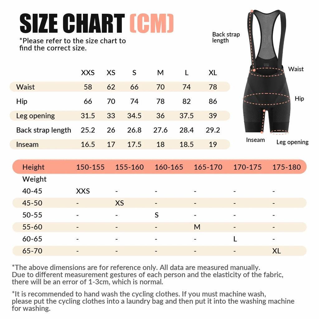ROCKBROS women’s cycling bib shorts with padded gel chamois#color_black